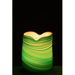 Vase style vague en verre azur 20x19x20 cm