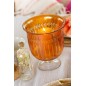 Vase romain à motifs en verre orange 23x23x25 cm Vase romain à motifs en verre orange 23x23x25 cm