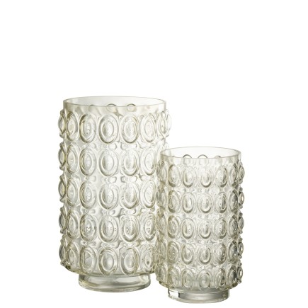 Vase à bulles en verre jaune 19x19x31 cm