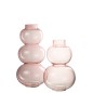 Vase 2 boules en verre rose 18x18x29 cm Vase 2 boules en verre rose 18x18x29 cm