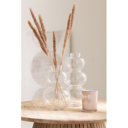 Vase 3 boules en verre transparent 19x19x36 cm
