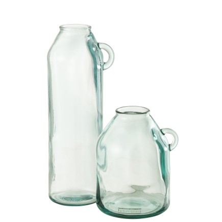 Vase avec anse en verre transparent 20x18x25 cm