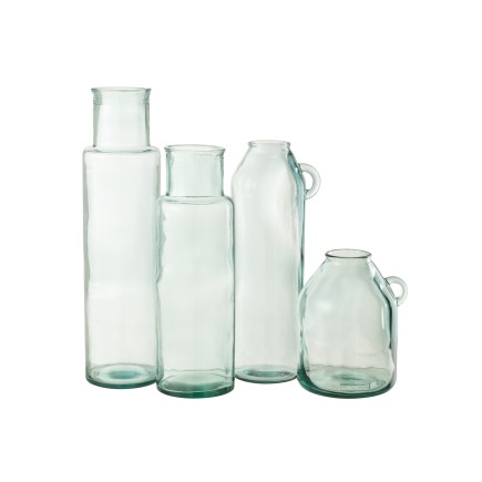 Vase cylindrique en verre transparent 15x15x55 cm