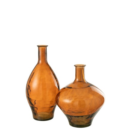 Vase haut en verre marron 26x26x60 cm