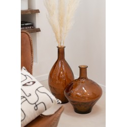 Vase haut en verre marron 26x26x60 cm