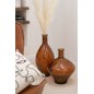 Vase haut en verre marron 26x26x60 cm Vase haut en verre marron 26x26x60 cm