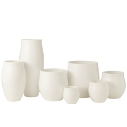 Vase long en céramique blanc 22x22x37 cm