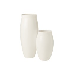 Vase long en céramique blanc 24x24x57 cm