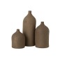 Vase col bouteille en céramique marron 16x16x28 cm Vase col bouteille en céramique marron 16x16x28 cm