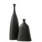 Vase haut col bouteille en céramique noir 15x9x50 cm