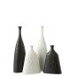 Vase haut col bouteille en céramique noir 15x9x50 cm