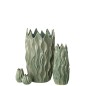 Vase ondulé en céramique vert 10x10x15 cm Vase ondulé en céramique vert 10x10x15 cm