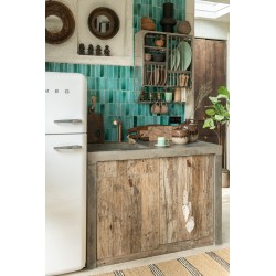 Brocca in ceramica marrone con manico 17x19,5x19,5 cm