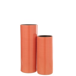 Vase haut en céramique rose 18x18x47 cm