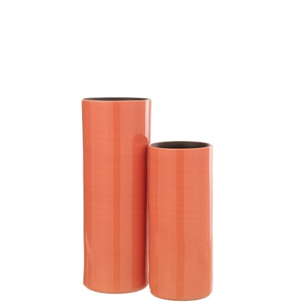 Vase haut en céramique rose 18x18x47 cm