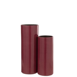 Vase haut en céramique fuchsia 15x15x37 cm