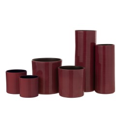 Vase haut en céramique fuchsia 18x18x47 cm