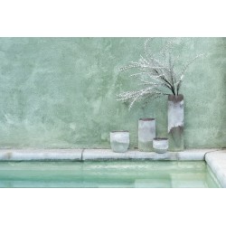 Photophore en verre gris 11x11x9.5 cm