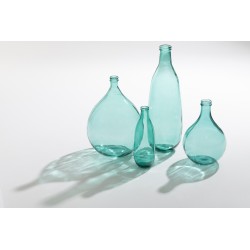 Vase dame jeanne en verre azur 41x41x56 cm