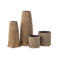 Vase haut en céramique marron 12x12x29 cm