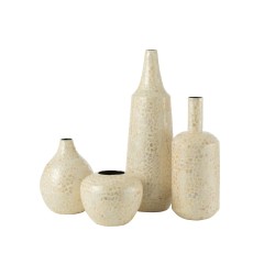 Vase bouteille mosaïque en papier crème 20x20x52 cm