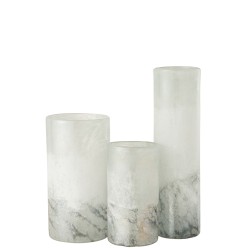 Vase cylindrique en verre blanc 11x11x40 cm