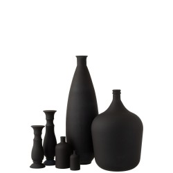 Vase ovale en verre noir 25x25x81 cm