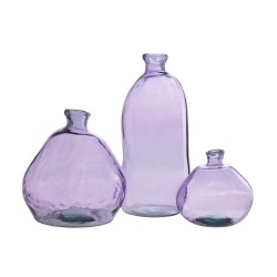 Vase dame jeanne en verre mauve 33x33x33 cm