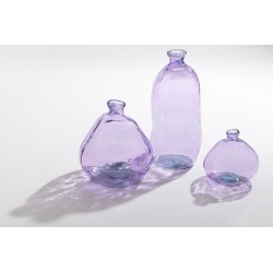 Vase dame jeanne en verre mauve 33x33x33 cm