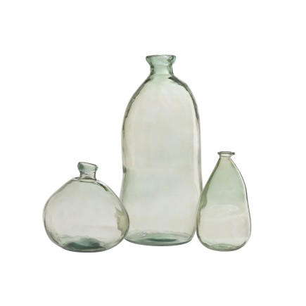 Vase dame jeanne haut en verre vert 33x33x73 cm