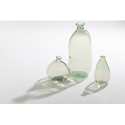 Vase dame jeanne haut en verre vert 33x33x73 cm
