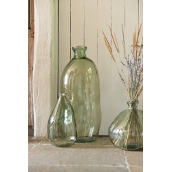 Vase dame jeanne haut en verre vert 33x33x73 cm