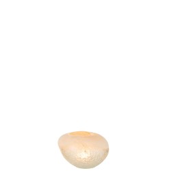 Vase boule en verre beige 13x13x10 cm