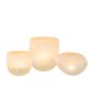 Vase boule en verre beige 13x13x10 cm