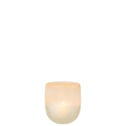 Photophore en verre beige 13.5x13.5x14 cm