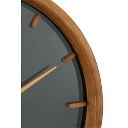 Horloge murale ronde en bois marron 40x40x5 cm