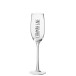 Flute à champagne avec inscription en verre transparent H25cm Flute à champagne avec inscription en verre transparent H25cm