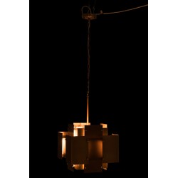 lustre carre acier mat or