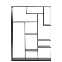 Estantería de varios niveles en metal negro 110x25x150cm