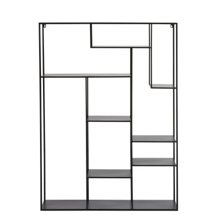 Estantería de varios niveles en metal negro 110x25x150cm