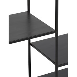 Estantería de varios niveles en metal negro 110x25x150cm