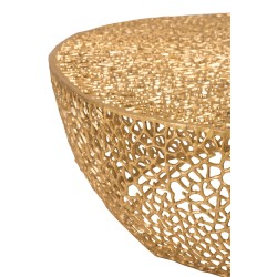Mesa de salón en aluminio dorado 115x114x31.5 cm