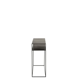 Consola rectangular de metal negro 105x35x85 cm