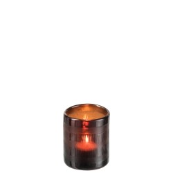 Photophore en verre marron 8x8x9 cm