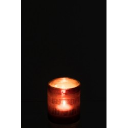Photophore en verre marron 8x8x9 cm