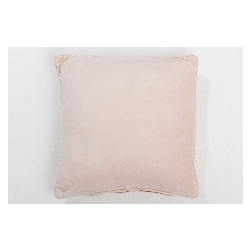 Coussin carré en coton rose pastel 45x45cm