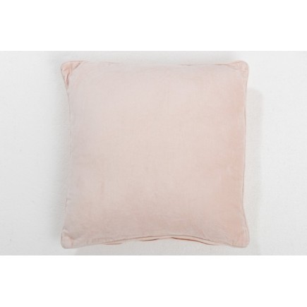 Coussin carré en coton rose pastel 45x45cm