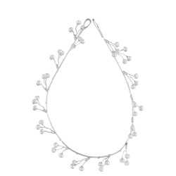 Guirlande de perles en plastique argent 2.5x2x61 cm