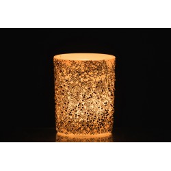 Photophore en verre argent 10.5x10.5x12.5 cm