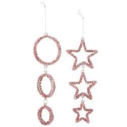 Set de 2 suspensions de Noël en verre cuivre 7x7x7 cm